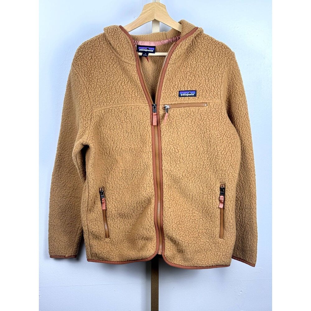Patagonia Women's Retro Pile Marsupial Jacket Coat Sz M Nest Brown EUC OP $149